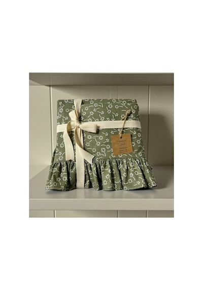 Fırfırlı Yastık Kılıfı 2 Li Set Tek Kişilik %100 Organik Pamuk 50x70 Cm 8 Farklı Desen Seçenekli Yeşil Çiçeklikenar