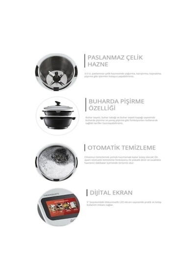 Arzum Ar1181 Thermogusto Çok Fonksiyonlu Akıllı Mutfak Robotu  -