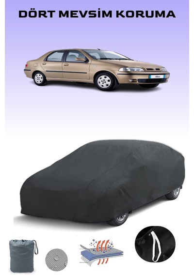 Siyah, Fıat Albea/sıena 2002 - 2005, Araba Brandası, Oto Örtüsü, Araba Çadırı Siyah