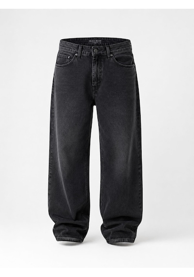 Classics Men Black Wood Denim Erkek Baggy Jean Pantolon 7748 Füme