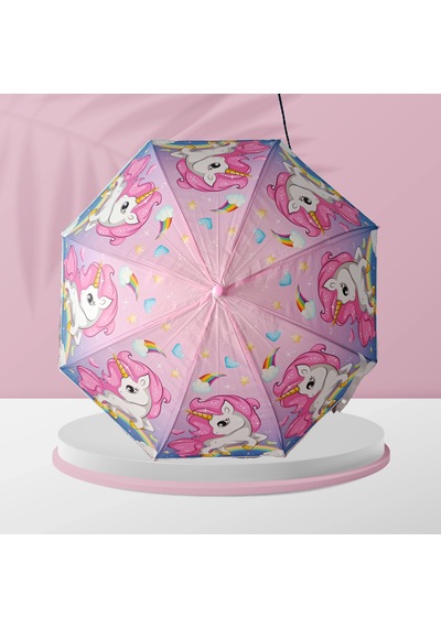 Çocuk Şemsiye Düdüklü Ünicorn Pembe