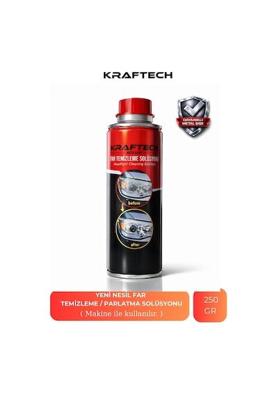 Kraftech Yeni Nesil Premium I Buharlı Far Temizleme Sıvısı Ve Parlatma Solüsyonu I Kloroform Uyumlu I 250 G