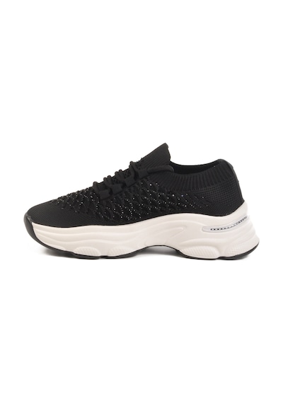 Siyah Hafif Triko Örme Anatomik Kadın Sneaker B064 Z Siyah