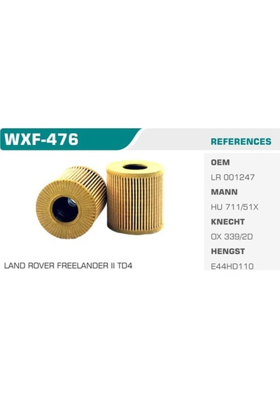 WINKEL WXF-476 Yağ Filtresi Fiorino 04- Ducato III / 206 207 307 04- Partner Expert Boxer I C4 Nemo Berlingo Yağ Filtresi 37878017