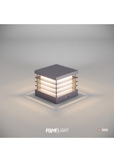 FoneLight Postila 18 cm LED Set Üstü Bahçe Aydınlatma Armatürü Antrasit Alüminyum IP65 Bahçe Duvar Aydınlatması