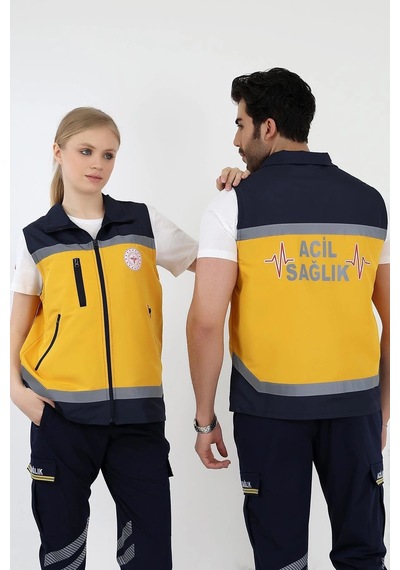 Acil Sağlık Sarı Unisex Yazlık Yelek