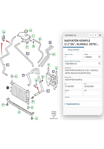 Su Radyatörü Mekanik Ford Fiesta Ka Iv Klimalı 1.25ı M-t 96 Kal342275 - Xs6h8005fa