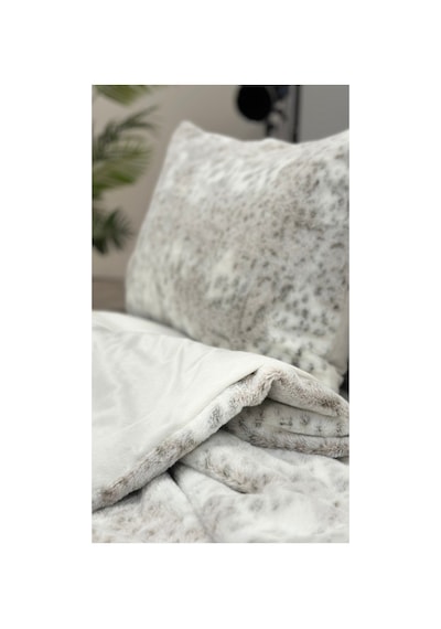 Zebra Casa Leopard Çift Kişilik Comforter Set Vizon