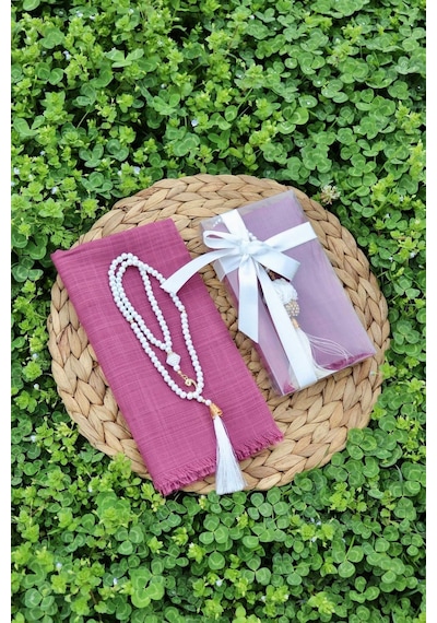 Mevlüt Eşarp İnci Tesbih Hediyelik Set 1 Adet Pembe