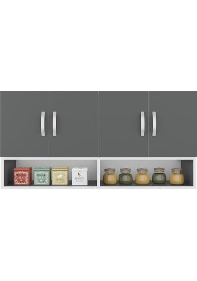 Kenzlife hazır mutfak vesper gri 060*120*32 mutfak banyo dolabı kapaklı raflı