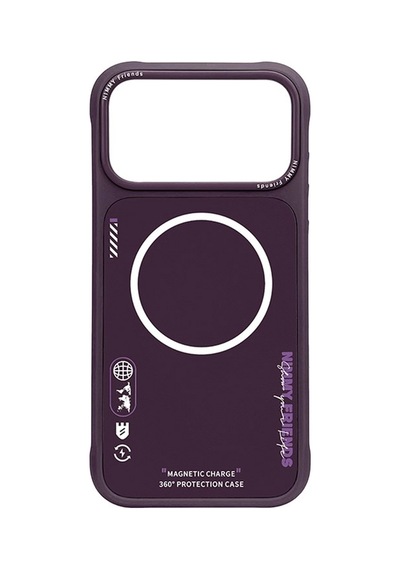 İphone 18 Pro Max Uyumlu Magsafe Özellikli Grafik Tasarımlı Kılıf Vişne