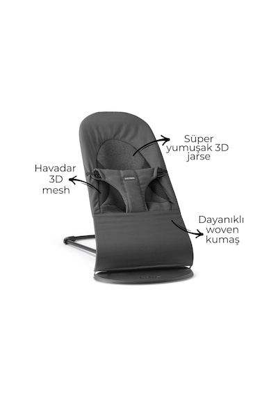 BabyBjörn 2'li Set Balance Soft Woven Jersey Üçlü Kumaş Ana Kucağı Dark Grey & Kanguru Mini Woven Black
