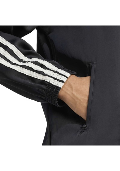 Black Adidas Kadın Günlük Eşofman Üstü Satin Tt Kc8810 Siyah