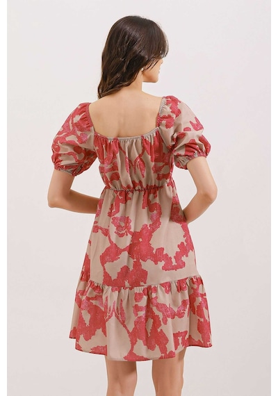 Bigdart 2351 Kloş Poplin Elbise - D. Fuşya 001