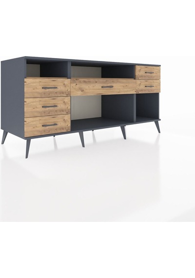 Kronos Konsol 2 Raflı 6 Çekmeceli 176x59x83 Antrasit-çam/çam Çam/çam Kronos Konsol 2 Raflı 6 Çekmeceli 176x59x83 Antrasit-çam/çam Çam/çam