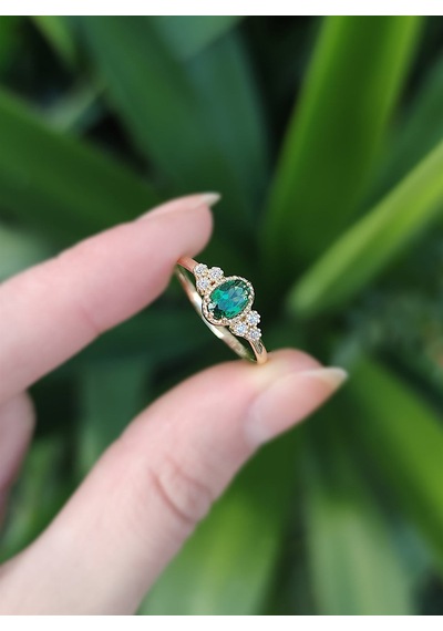 Talin Green Topaz Tektaş Yüzük - Ak635