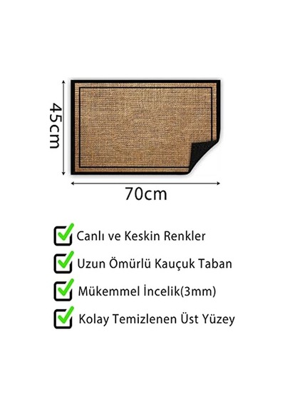 Paspası 35x55 Cm Yıkanır-kahverengi Kapıönü Paspası Çok Renkli