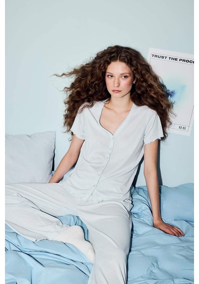 Defacto Kısa Kollu Pijama Üstü G4623AX26SM