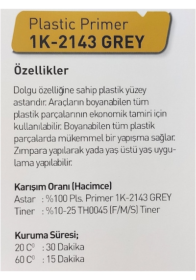 Kcc 1K 2143 Plastik Gri Astar 1Lt