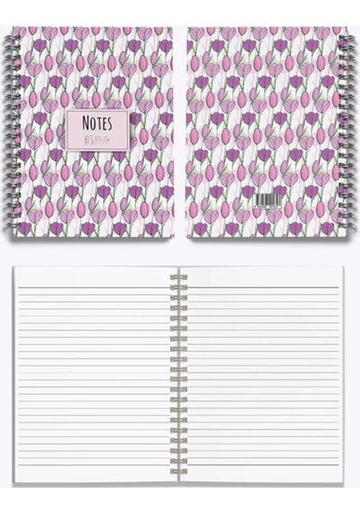Tulip-midi 14x20 Çizgili Defter Lila