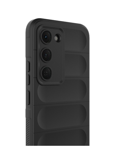 Tecno Spark 40 Pro Kılıf Esnek Tpu Oyuklu Arka Yüzey Tasarımlı Zore Etnik Silikon Kapak Siyah