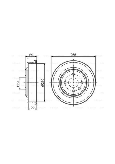 Bosch 0986477277 Arka Fren Kampanası Opel Astra G-astra H Corsa C 230x48.5x4 4dl 568066