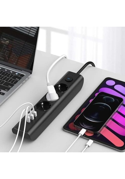Korumalı Çoklu Priz 3 Lü Grup Priz Çocuk Korumalı 2 Usb 1 Type C Girişli 3lü Priz 0