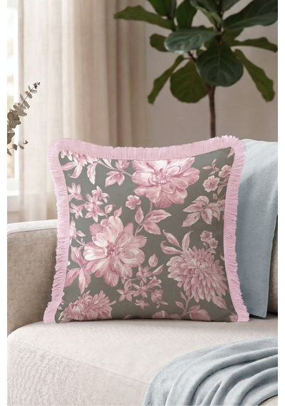Çiçek Desenli Vintage Floral Saçaklı Yastık Kılıfı - Zarif Bahar Gri Pembe Püsküllü Kırlent Kılıfı Buzlu Kanyon Nektar Çiçek Desenli Vintage Floral Saçaklı Yastık Kılıfı - Zarif Bahar Gri Pembe Püsküllü Kırlent Kılıfı Buzlu Kanyon Nektar