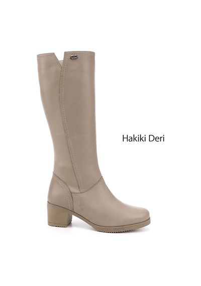 Gönderi(R) Gönderi R Kadın Bej Fermuarlı Kalın Topuklu Hakiki Deri Çizme Gkzc13446529 Bej