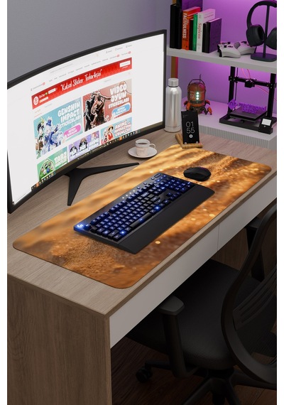 Kum Kaymaz Dikişli Kauçuk Oyuncu Mousepad V2 - 90x40 Xxl Gaming Mouse Pad Fare Altlığı