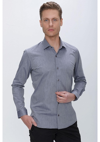 Efor Gk 675 Slim Fit Füme Klasik Gömlek Füme
