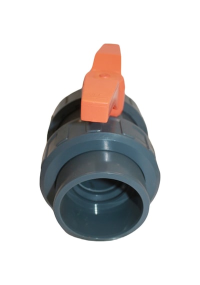 3" Teknoplastik Soketli PVC Küresel Vana – 2 Yönlü (90° Kol) – Sulama ve Endüstri Uyumlu