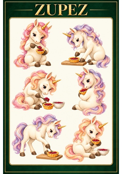 Unicorn Fırın Günü 6 Fiziksel Dtf Transfer Sayfası, 36 Farklı Unicorn Motifi - 930812766