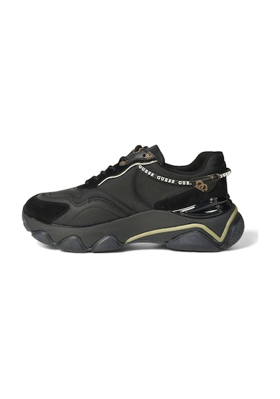 Guess Mıcola-haki Çizgili Kadın Sneaker-fl7mıcfal12-2 Siyah-haki
