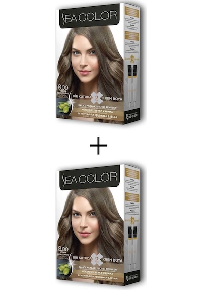 2x2 Tüp Saç Boyası Seti Yoğun Açık Kumral No:8.00