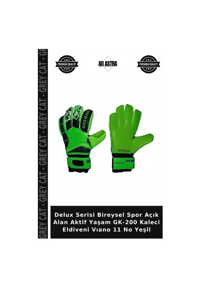 Delux Serisi Bireysel Spor Açık Alan Aktif Yaşam Gk-200 Kaleci Eldiveni Vıano 11 No Yeşil