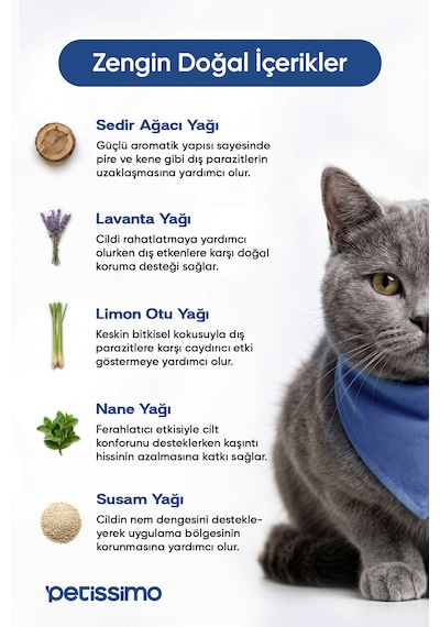 Petissimo Care Dış Parazit Damlası Kedi Ve Köpek İçin Bit, Pire, Kene, Parazit Karşıtı Spot On Bitkisel Damla - 5 Tüp