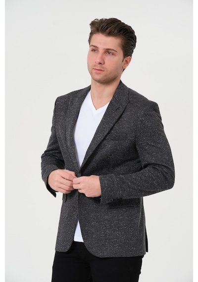 Bonesti Erkek Slim Fit Blazer Ceket Antrasit Kırçıllı
