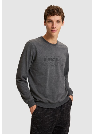 U.S. Polo Assn. Erkek Antrasit Melanj Pijama Takımı 50333262-vr081