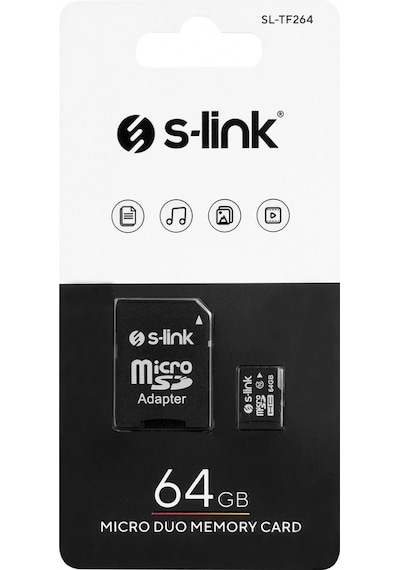 S-link Sl-tf264 64 Gb Class10 Adaptörlü Micro Sd Kart Bellek
