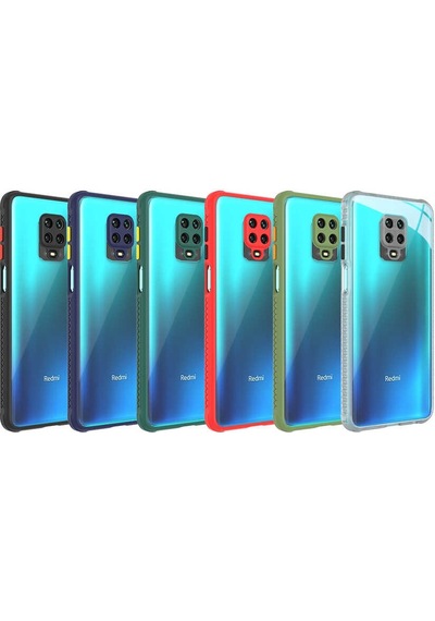 Noktaks - Redmi Note 9s Uyumlu Kılıf Arkası Şeffaf Renkli Kenarlı Kaff Kapak - Mor - T17842