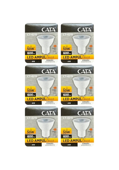 8w 50w 3000k Sarı Işık Gu10 Duylu Led Spot Ampul, 6 Adet Diğer