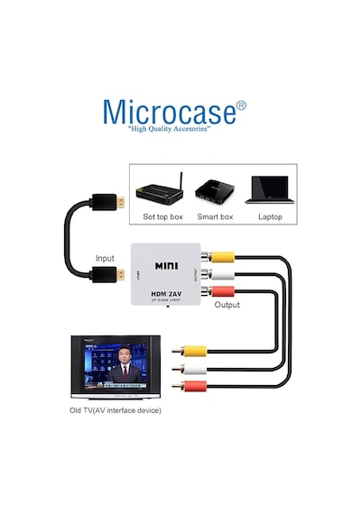 HDMI to RCA TOS AV Çevirici 1080P Mini HDMI2AV AL2665