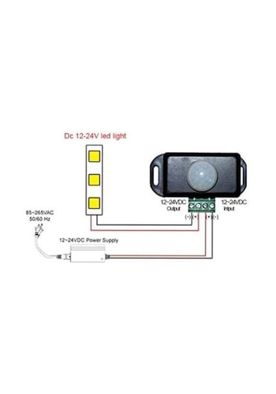 12v 24v Dc Hareket Sensörü Pır Dedektör Hareket Sensörlü