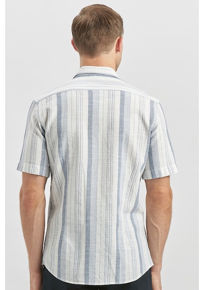 İmza Koyu Lacivert Kısa Kollu Çizgili Armürlü Pamuklu Casual Slim Fit Dar Kesim Gömlek 1004240243 Koyu Lacivert İmza Koyu Lacivert Kısa Kollu Çizgili Armürlü Pamuklu Casual Slim Fit Dar Kesim Gömlek 1004240243 Koyu Lacivert