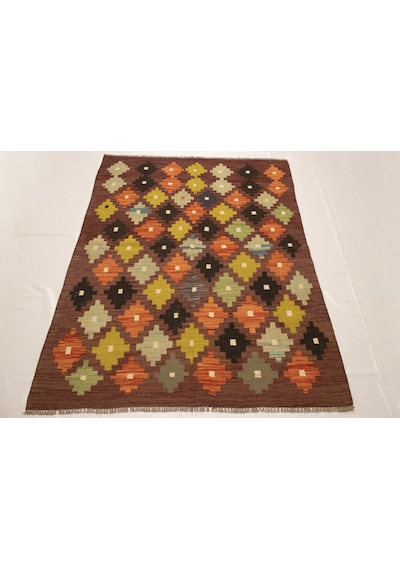 El Dokuma Afgan Kilim 100% Yün Kök Boya Elsanat Eserı Çok Renkli