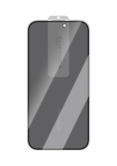 Apple iPhone 15 Uyumlu Caseworld 0.25mm Privacy 3d Temperli Cam Ekran Koruyucu Uygulama Aparatlı Siyah