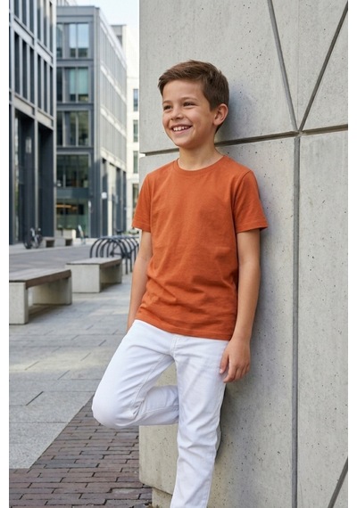 Kiagu Kısa Kol T-shirt Basic Terletmeyen Esnek Kumaş Pamuklu Mevsimlik Kısa Kol Erkek Çocuk Tsort Turuncu Kiagu Kısa Kol T-shirt Basic Terletmeyen Esnek Kumaş Pamuklu Mevsimlik Kısa Kol Erkek Çocuk Tsort Turuncu