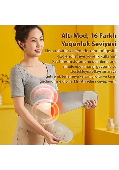 Ezere Slimbelt Pro Ems Isıtmalı Bel Ve Karın Masaj + Egzersiz Kemeri Dijital Ekranlı Şarjlı 3 Kademeli- 5775