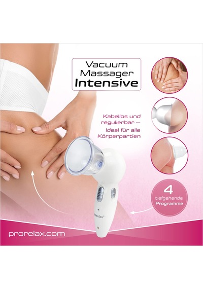 Prorelax Vakum Masajı Yoğun Elektrikli Çukurluğu Masajı Güzel Ve Sağlıklı Bir Cilt İçin Selülit Önleyici Cihaz Üç Farklı Boyutta Ek Parça Dahil Bireysel Olarak Ayarlanabilen Emiş Gücü Prorelax Vakum Masajı Yoğun Elektrikli Çukurluğu Masajı Güzel Ve Sağlıklı Bir Cilt İçin Selülit Önleyici Cihaz Üç Farklı Boyutta Ek Parça Dahil Bireysel Olarak Ayarlanabilen Emiş Gücü